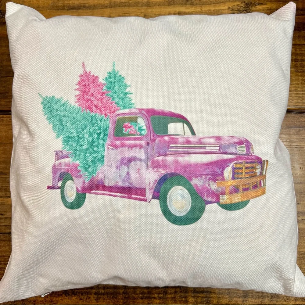 Christmas Truck & Tree Pillow
